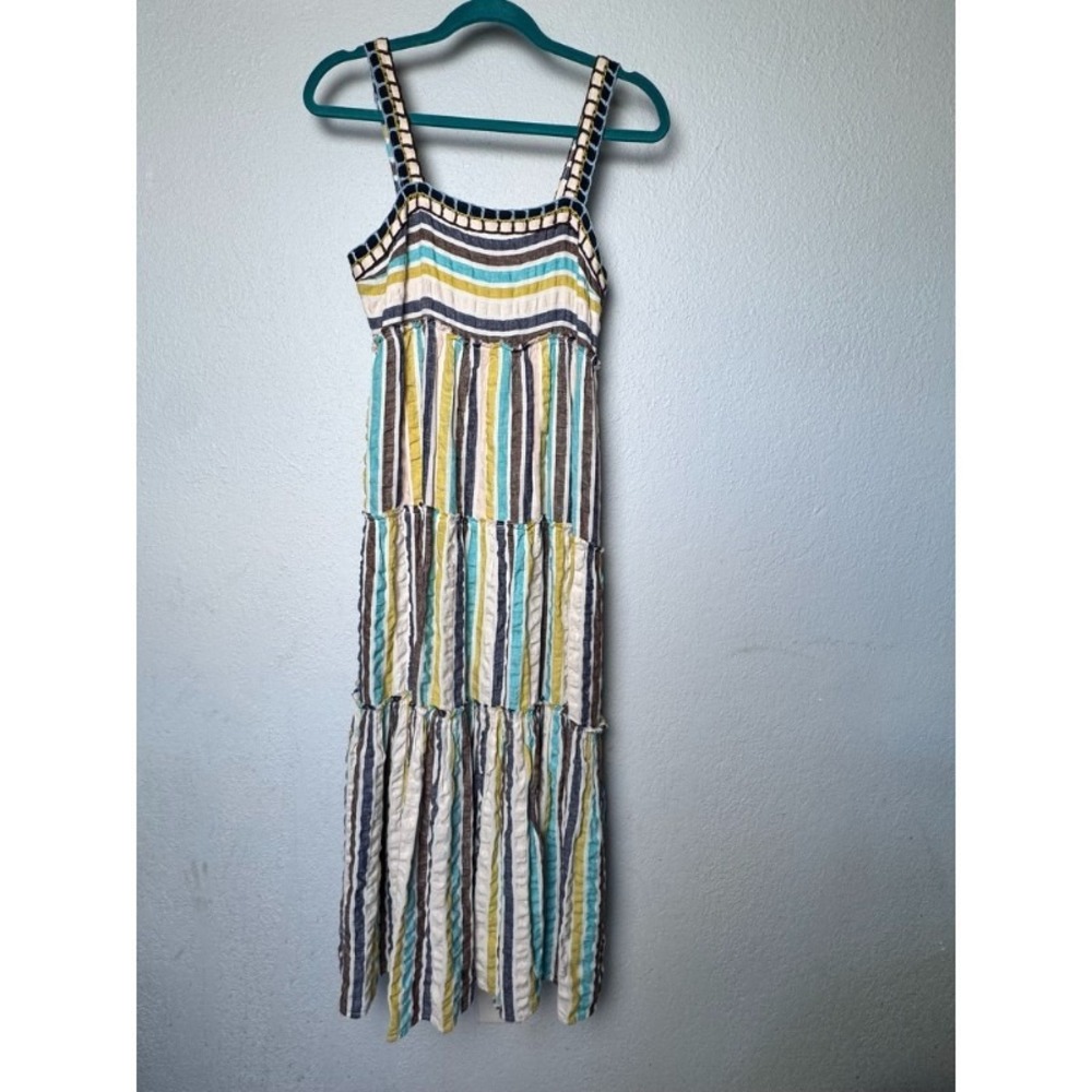 Anthropologie Rainbow Maxi Dress Women's 6P Multi Striped Boho Chic Summer